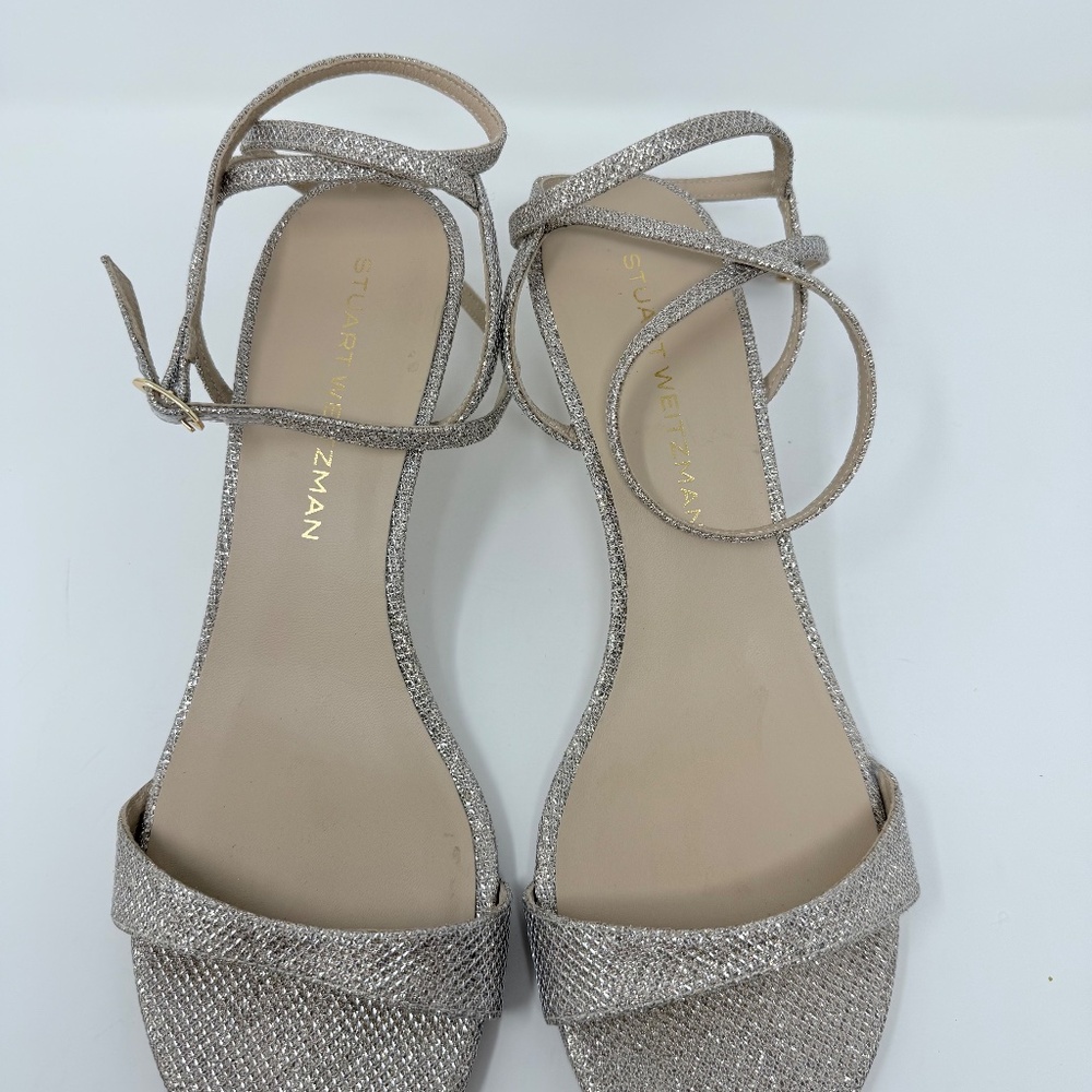 New Stuart Weitzman Women's Nudist 50 Wrap Sandals In Poudre Sz 10.5 - Picture 7 of 15